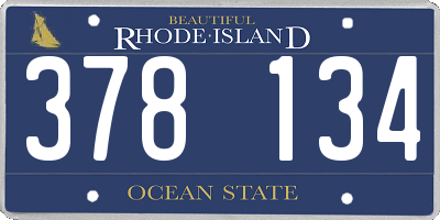 RI license plate 378134