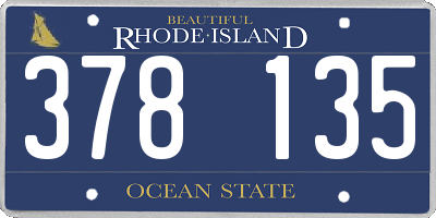 RI license plate 378135