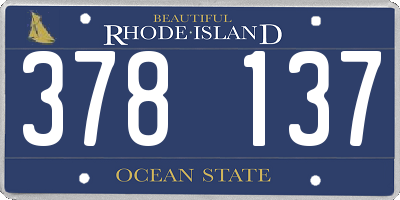 RI license plate 378137