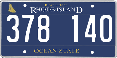 RI license plate 378140