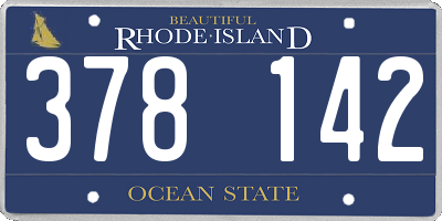 RI license plate 378142