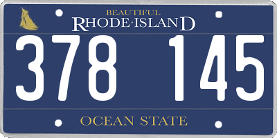 RI license plate 378145