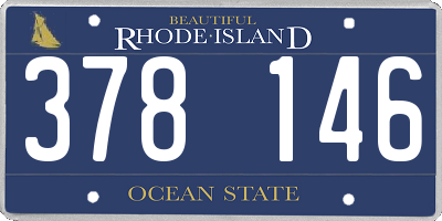 RI license plate 378146