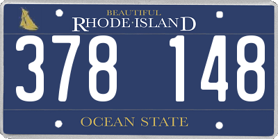 RI license plate 378148