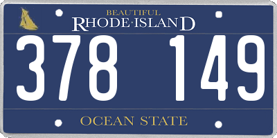 RI license plate 378149