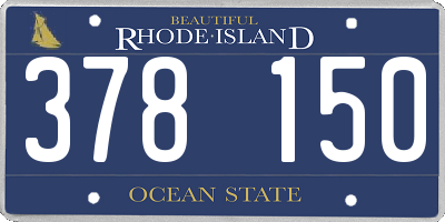RI license plate 378150