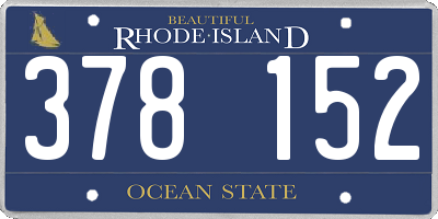 RI license plate 378152