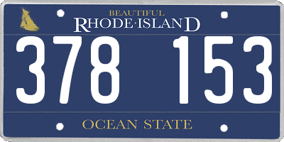RI license plate 378153