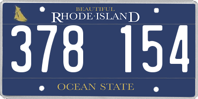 RI license plate 378154