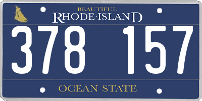 RI license plate 378157