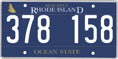 RI license plate 378158