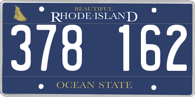 RI license plate 378162