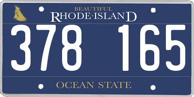 RI license plate 378165