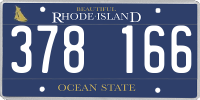 RI license plate 378166