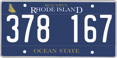 RI license plate 378167
