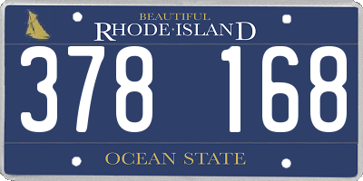 RI license plate 378168