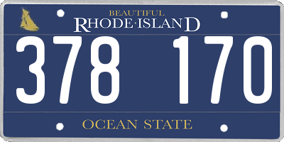 RI license plate 378170