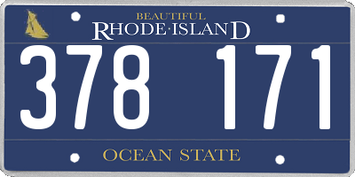 RI license plate 378171