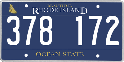 RI license plate 378172