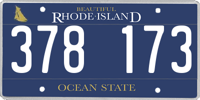 RI license plate 378173