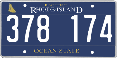 RI license plate 378174
