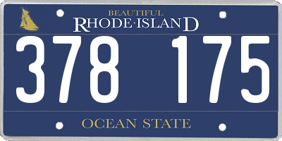 RI license plate 378175