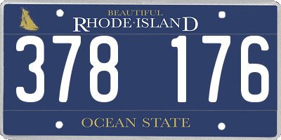 RI license plate 378176