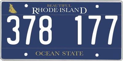RI license plate 378177
