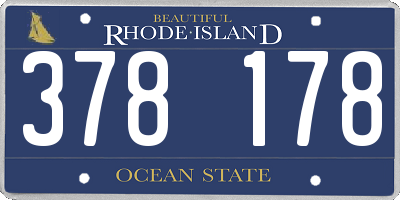 RI license plate 378178