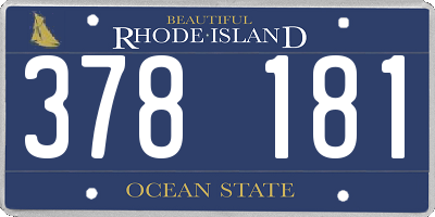 RI license plate 378181
