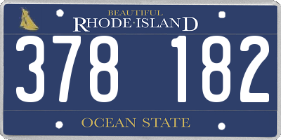 RI license plate 378182