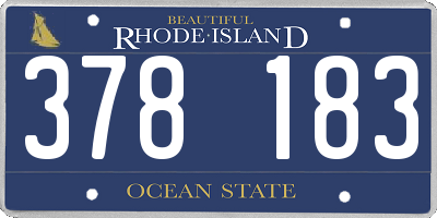 RI license plate 378183
