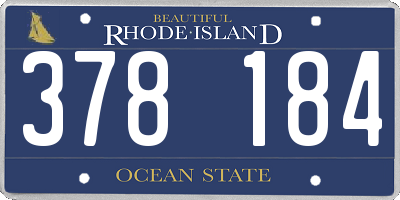 RI license plate 378184
