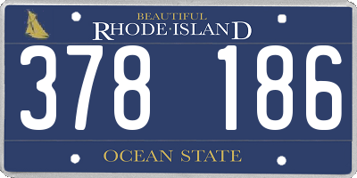 RI license plate 378186