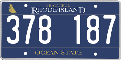 RI license plate 378187