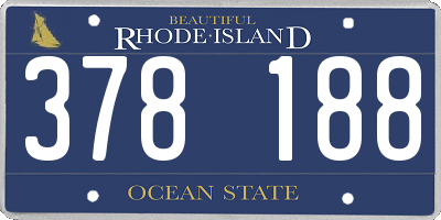 RI license plate 378188