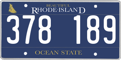 RI license plate 378189