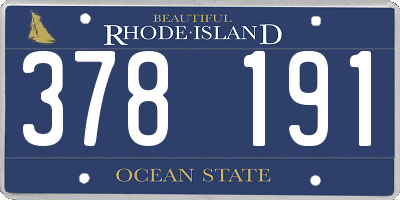RI license plate 378191