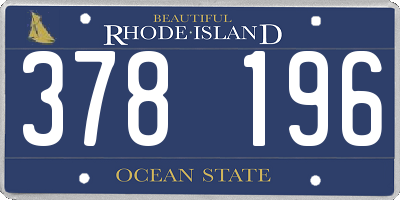 RI license plate 378196
