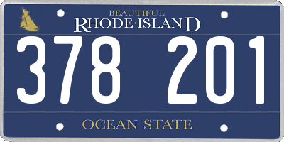 RI license plate 378201