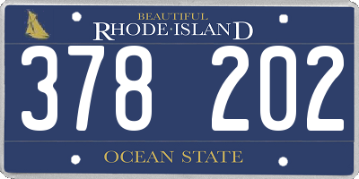 RI license plate 378202