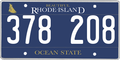 RI license plate 378208