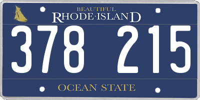 RI license plate 378215