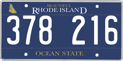 RI license plate 378216