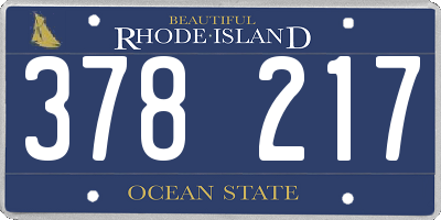 RI license plate 378217
