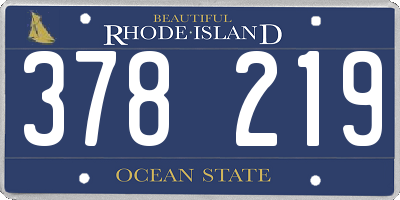 RI license plate 378219