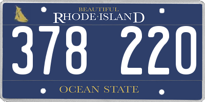 RI license plate 378220