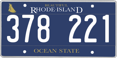 RI license plate 378221