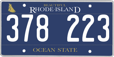 RI license plate 378223