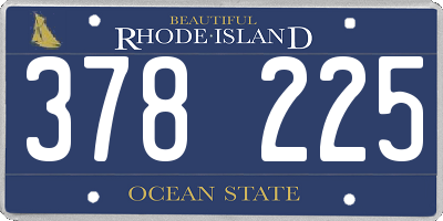 RI license plate 378225